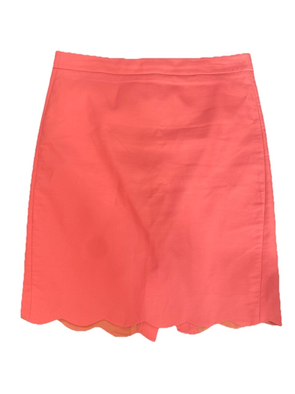 J. Crew Coral Scalloped Hem Skirt 100% Cotton Women’s Size 4